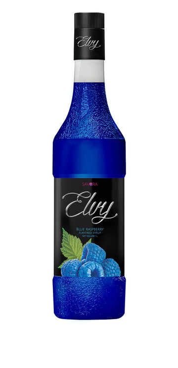 ELVY Blue Raspberry Flavored Syrup 1L Glass Bottle