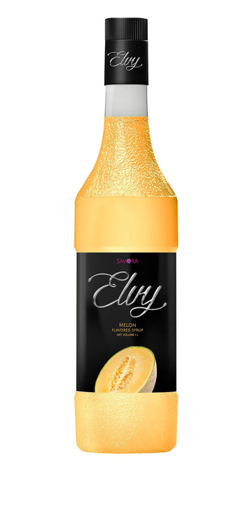 ELVY Melon Flavored Syrup 1L Glass Bottle