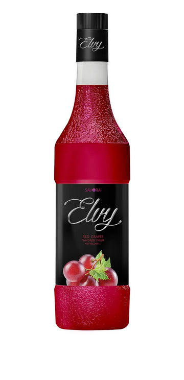 ELVY Red Grapes Flavored Syrup 1L Glass Bottle