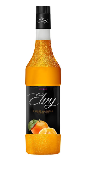 ELVY Orange Mandarine Flavored Syrup 1L Glass Bottle