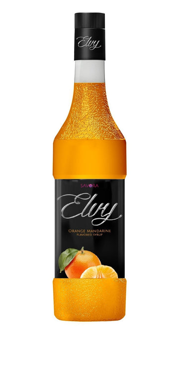 ELVY Orange Mandarine Flavored Syrup 1L Glass Bottle