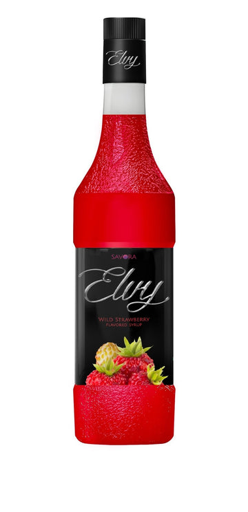 ELVY Wild Strawberry Flavored Syrup 1L Glass Bottle