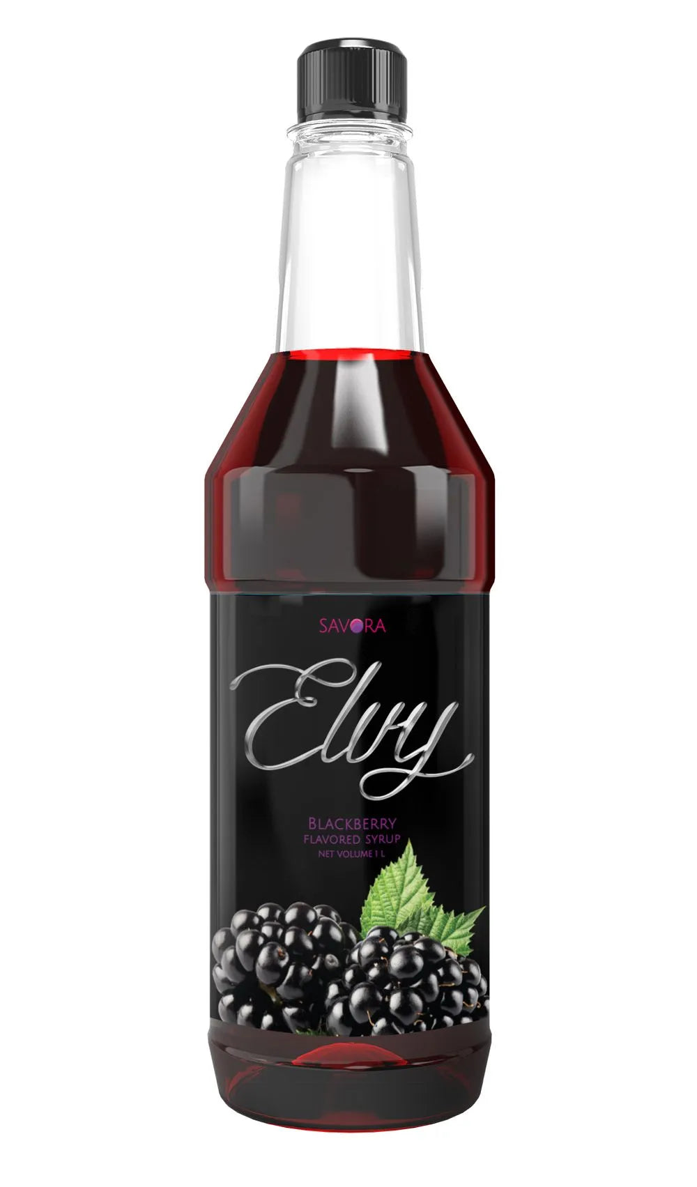 ELVY Blackberry Flavored Syrup 1L Plastic Bottle