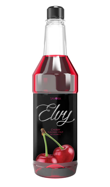 ELVY Cherry Flavored Syrup 1L Plastic Bottle