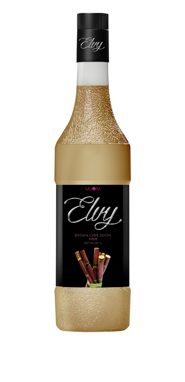 Elvy Brown Cane Sugar Syrup 1L Glass