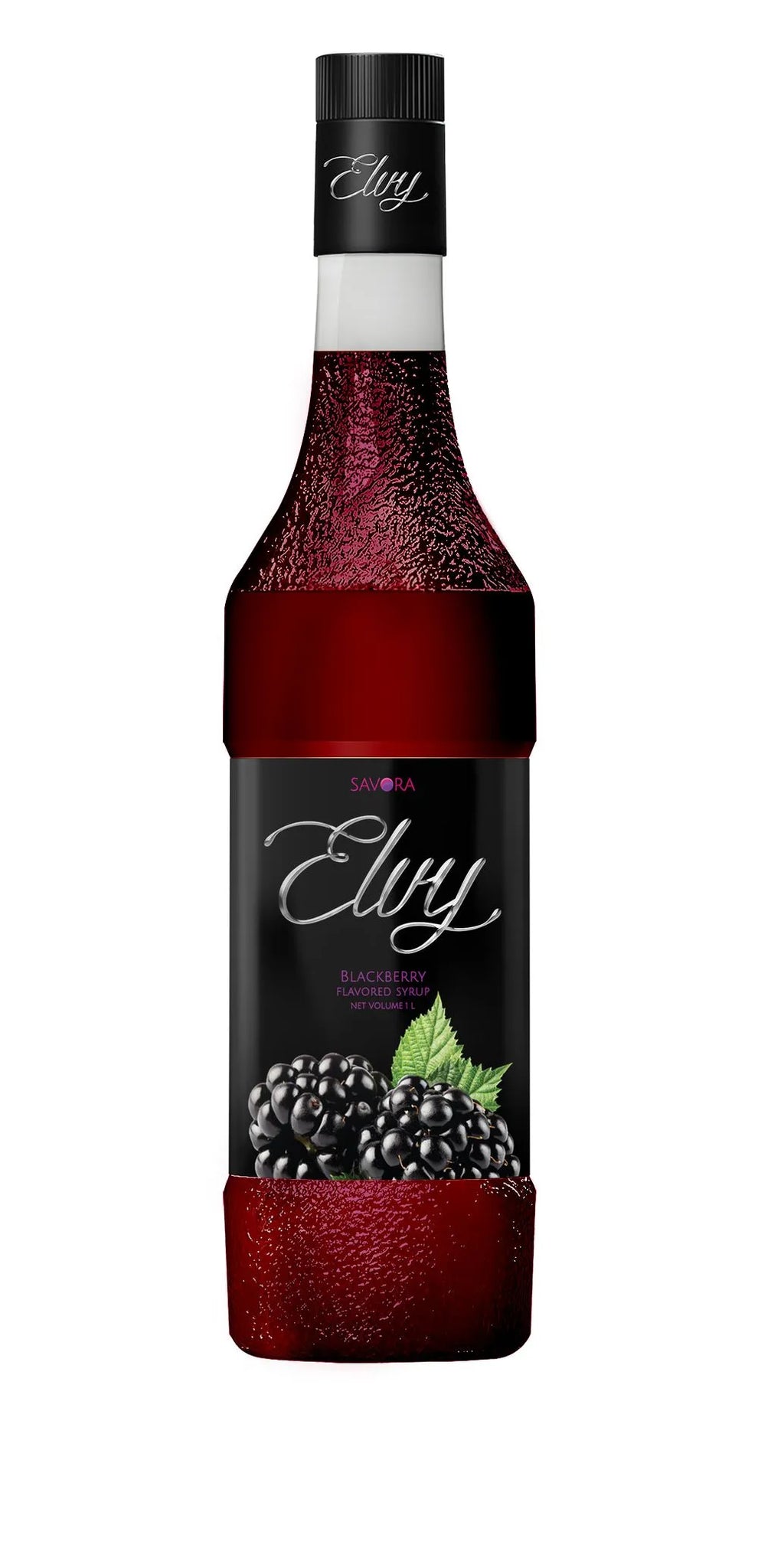 ELVY Blackberry Flavored Syrup 1L Glass Bottle