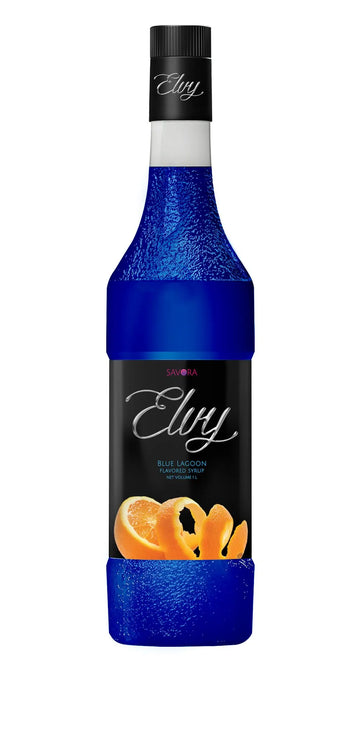 ELVY Blue Lagoon Flavored Syrup 1L Glass Bottle