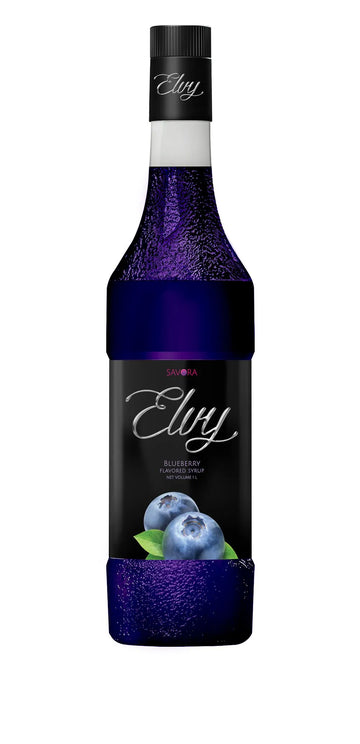 ELVY Blueberry Flavored Syrup 1L Glass Bottle