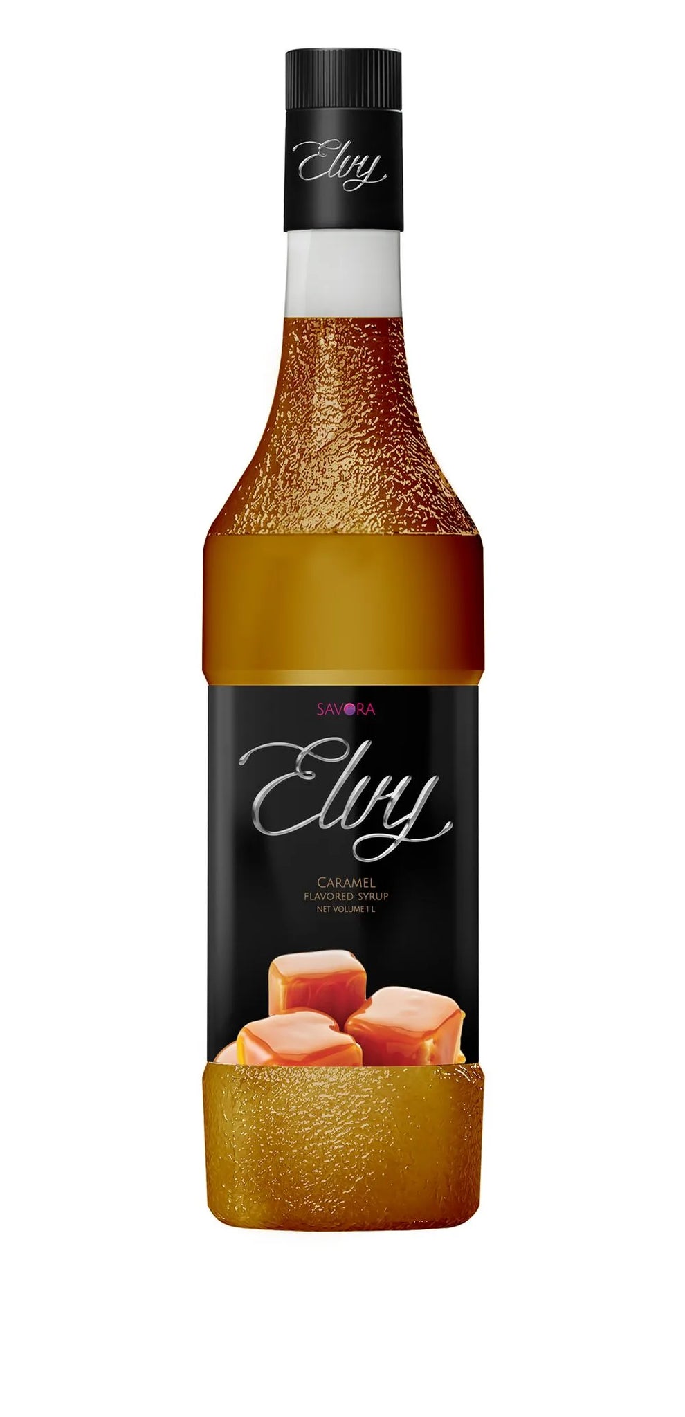 ELVY Caramel Flavored Syrup 1L Glass Bottle