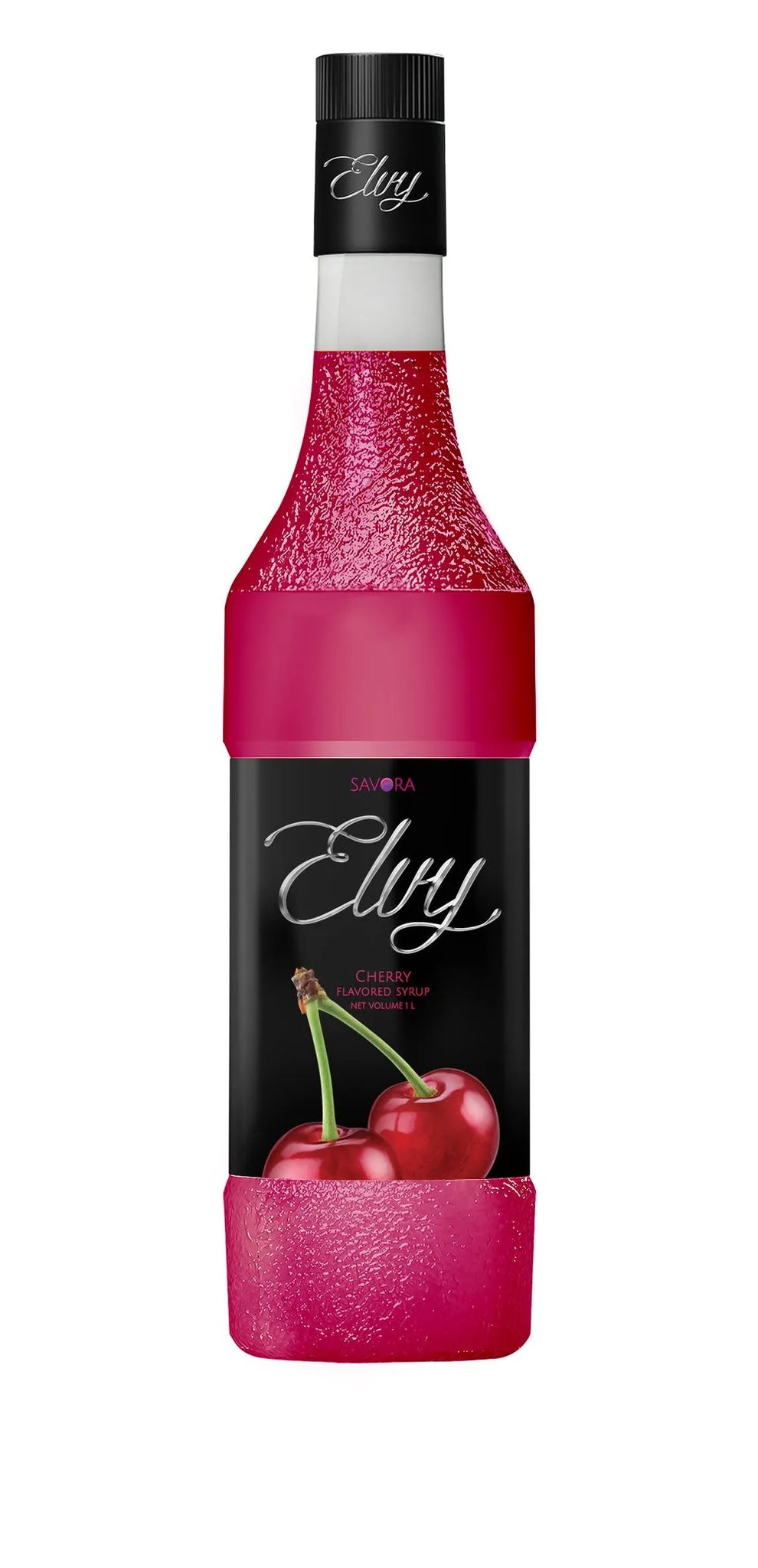 ELVY Cherry Flavored Syrup 1L Glass Bottle