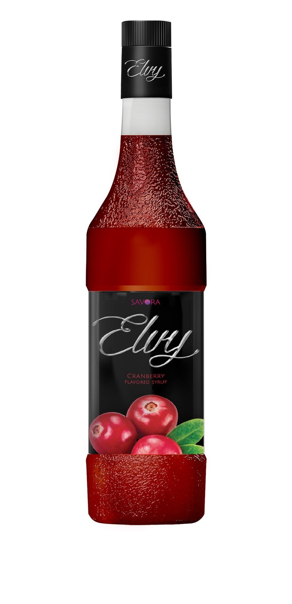 ELVY Cranberry Flavored Syrup 1L Glass Bottle