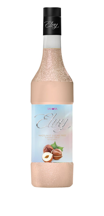 ELVY Hazelnut Sugar Free Flavored Syrup 1L Glass Bottle