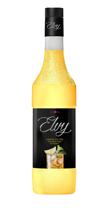 ELVY Lemon Ice Tea Flavored Syrup 1L Glass Bottle