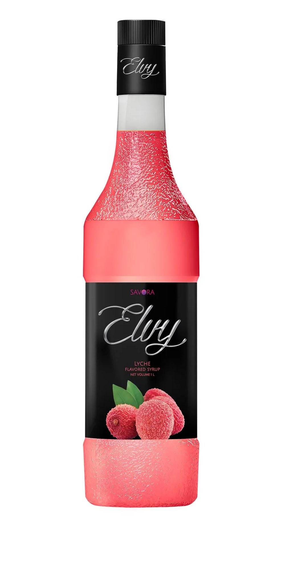 ELVY Lychee Flavored Syrup 1L Glass Bottle