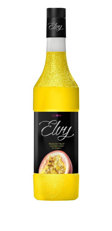 ELVY Passion Fruit Flavored Syrup 1L Glass Bottle