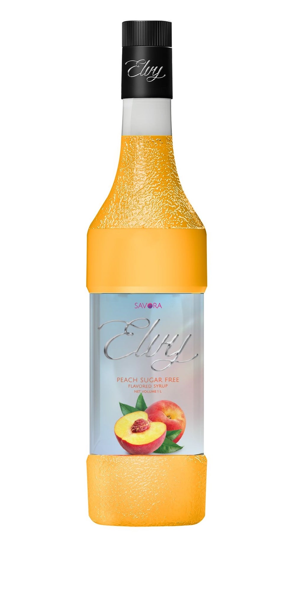 ELVY Peach Sugar Free Syrup 1L Glass Bottle