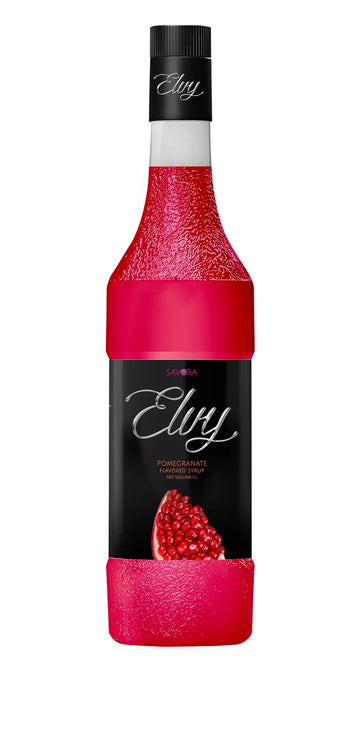 ELVY Pomegranate Flavored Syrup 1L Glass Bottle