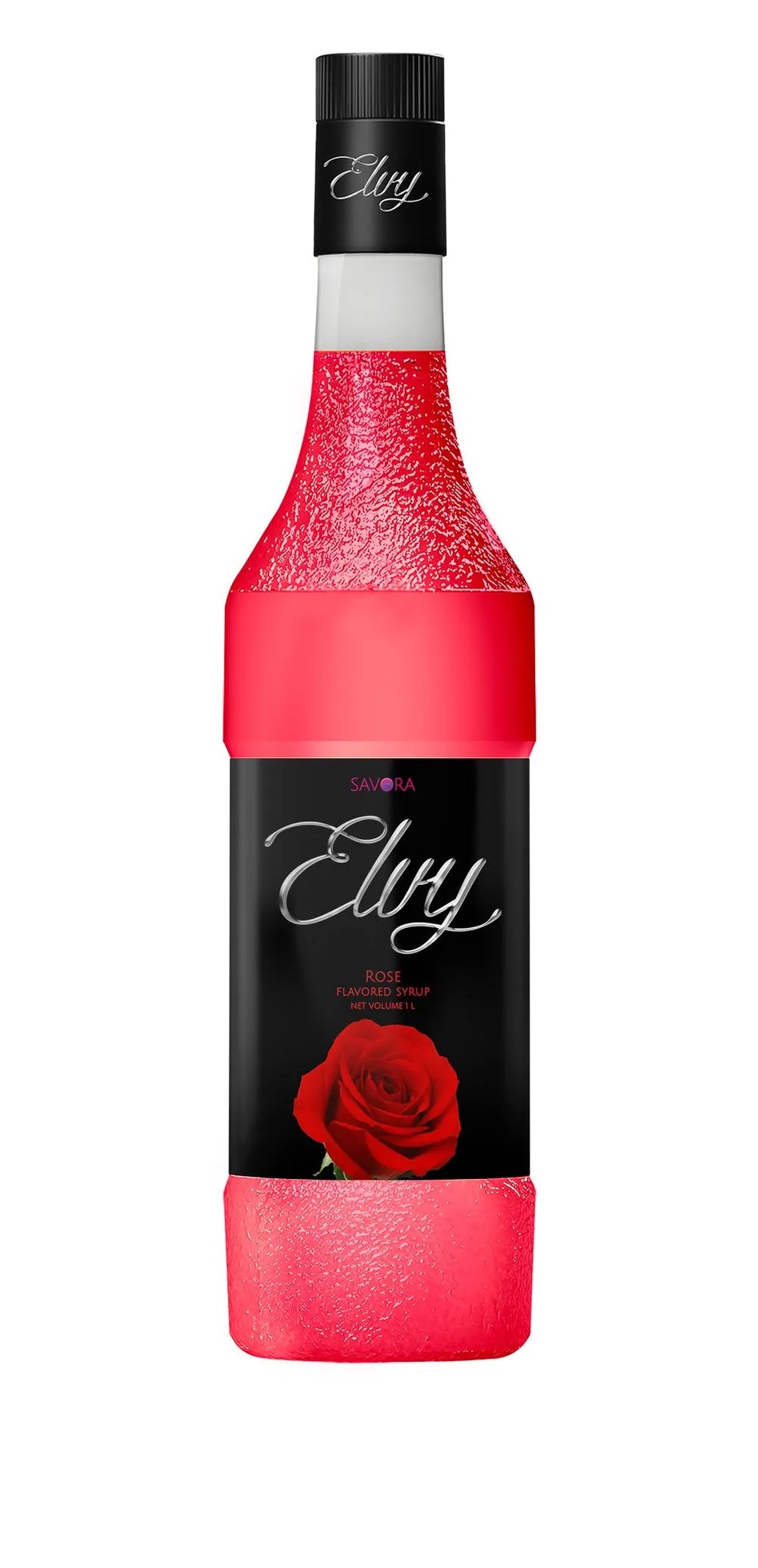 ELVY Rose Flavored Syrup 1L Glass Bottle