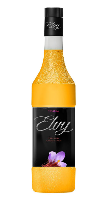 ELVY Saffron Flavored Syrup 1L  Glass Bottle