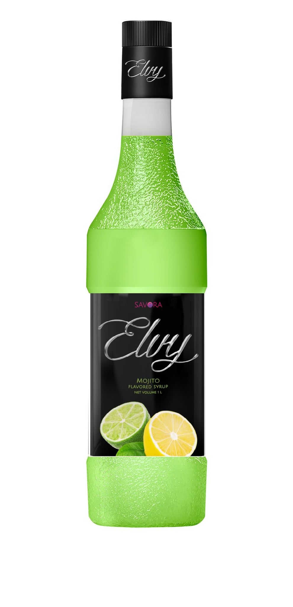 ELVY Mojito (Green) Flavored syrup 1L Glass Bottle