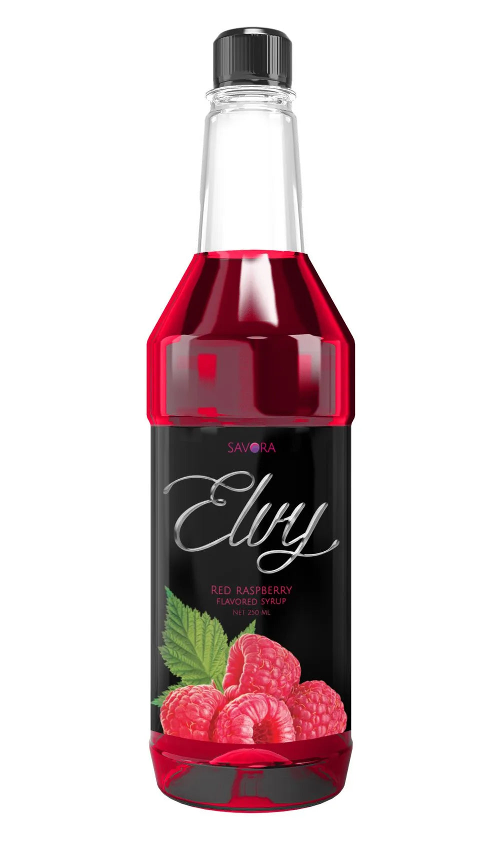 Elvy Red Raspberry Flavored Syrup 250ML Plastic Bottle