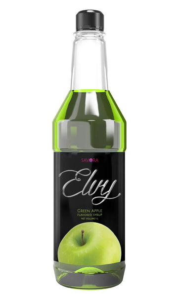 ELVY Green Apple Flavored Syrup 1L Plastic Bottle