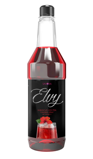 ELVY Hibiscus Ice Tea Flavored Syrup 1L Plastic Bottle