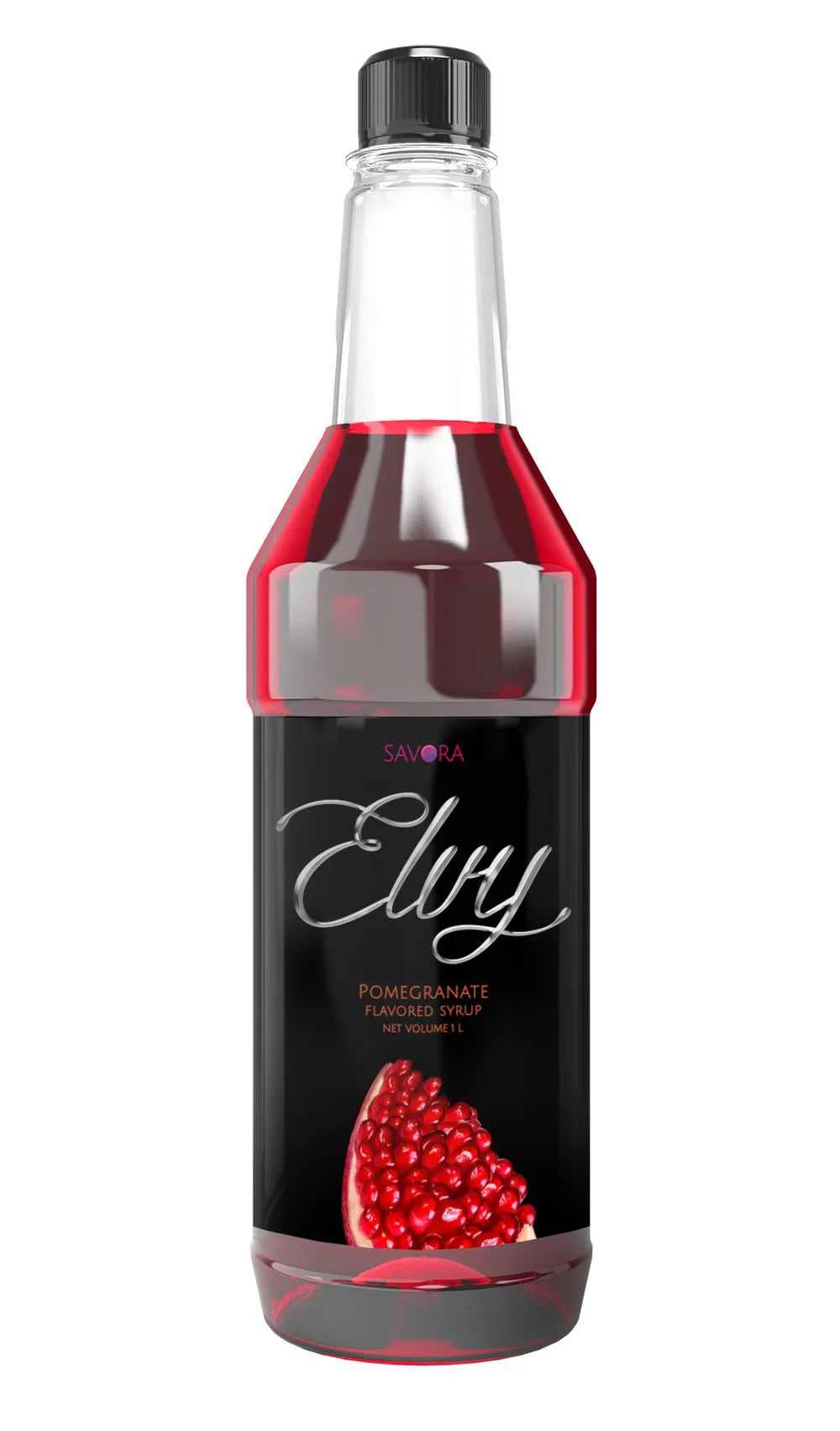 ELVY Pomegranate Flavored Syrup 1L Plastic Bottle