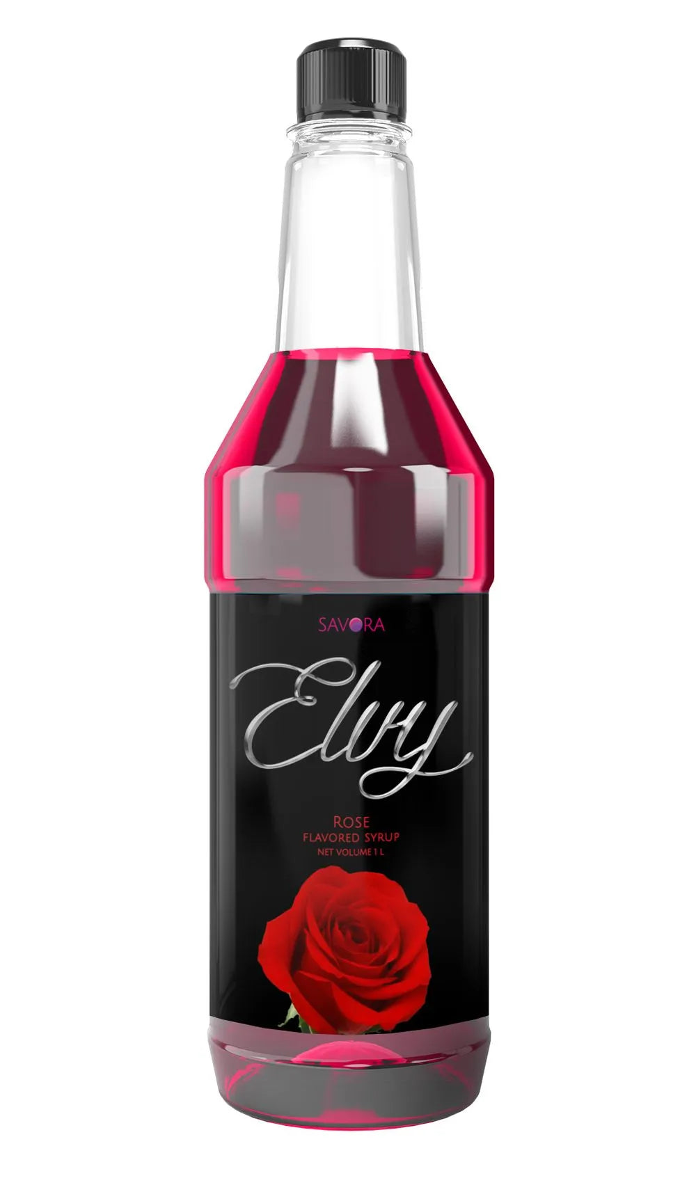 ELVY Rose Flavored Syrup 1L Plastic Bottle