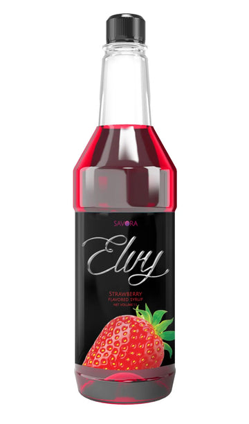 ELVY Strawberry Flavored Syrup 1L Plastic Bottle